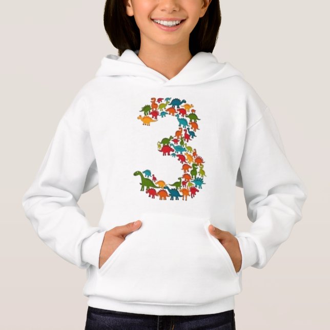 Colorful Dinosaur killhoodie T Shirt (Framsida)
