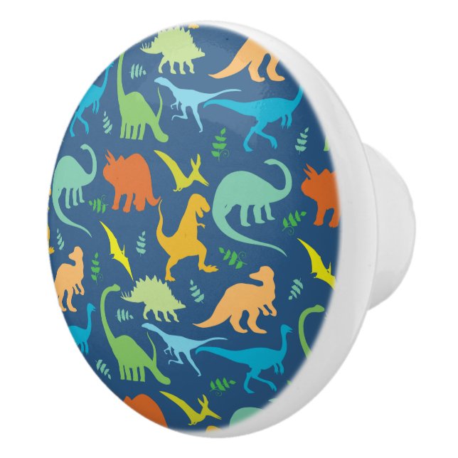 Colorful Dinosaur Mönster Knopp (Höger)