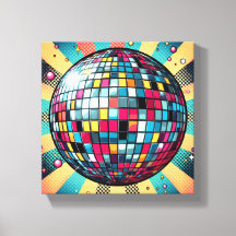 Colorful disco boll canvas art!