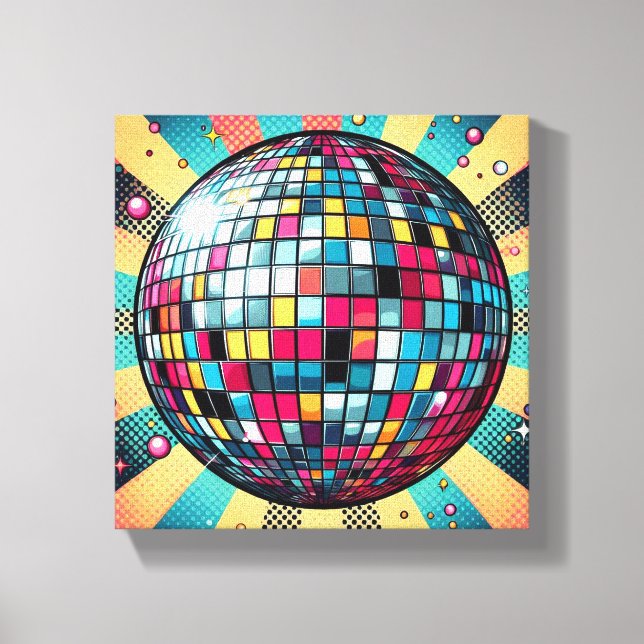 Colorful disco boll canvas art! (Framsida)