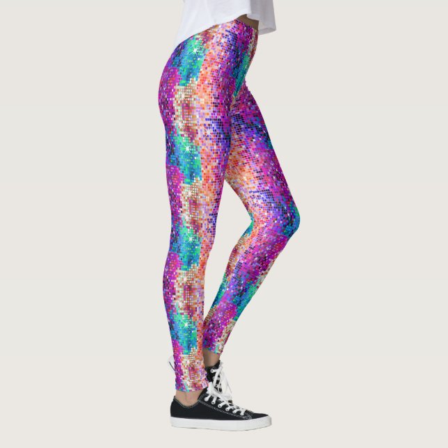 Colorful Disco Faux Glitter Leggings (Höger)