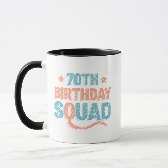 Colorful Distressed 70th birthday squad Mugg (Vänster)