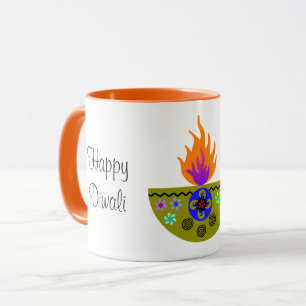 Colorful Diwali Lamp Diya Mugg