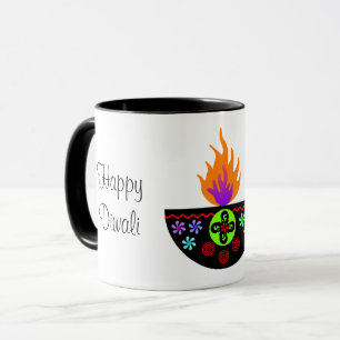 Colorful Diwali Lamp Diya Mugg