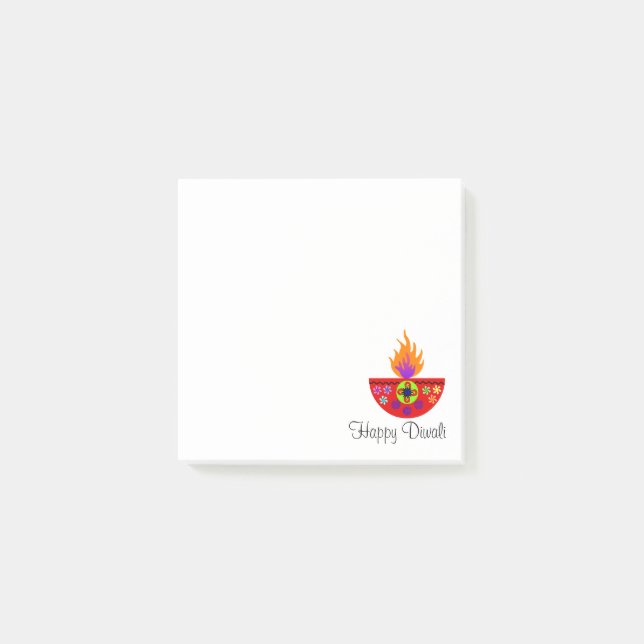 Colorful Diwali Lamp Diya Post-it Block (Framsida)