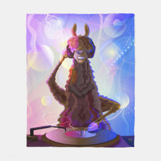 Colorful Dj Llama Fleecefilt
