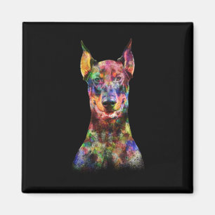 Colorful Doberman Hund Magnet