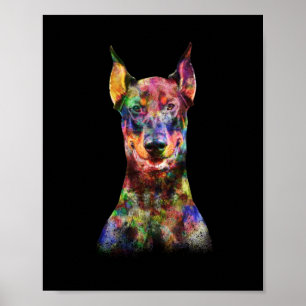 Colorful Doberman Hund Poster