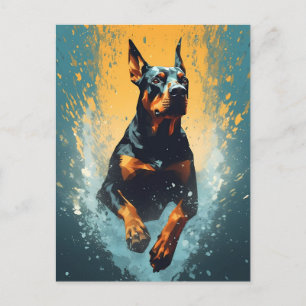 Colorful Doberman Vykort