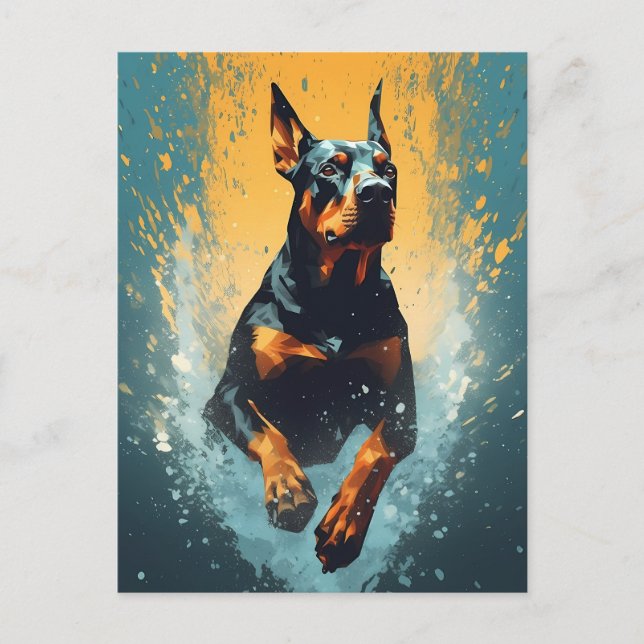 Colorful Doberman Vykort (Framsida)
