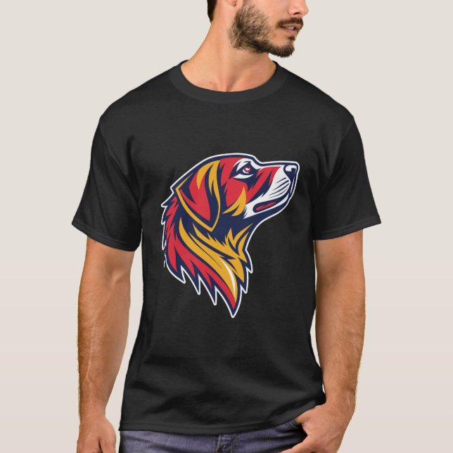 Colorful Dog Head Graphic T Shirt (Framsida)