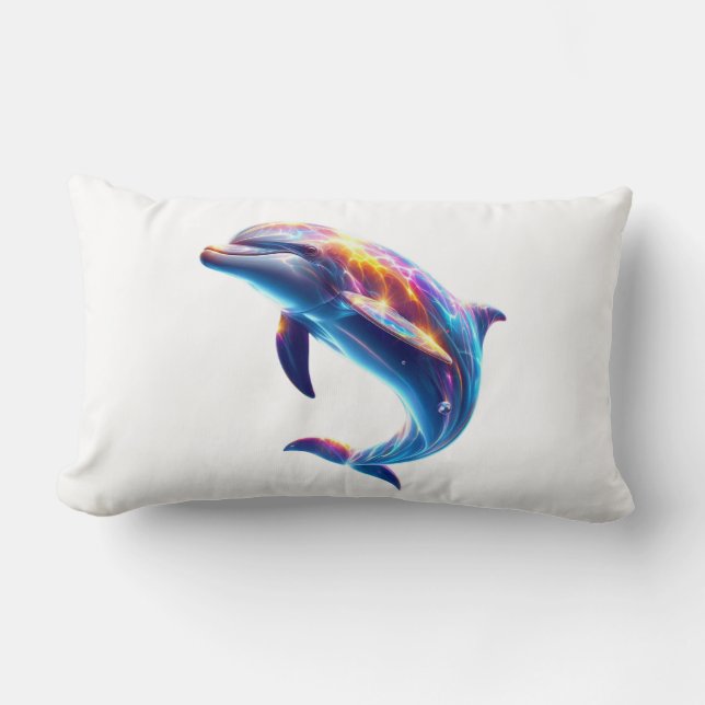 Colorful Dolphin Cute Arts Lumbarkudde (Framsida)