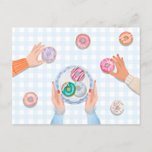 Colorful Donut Party Vykort