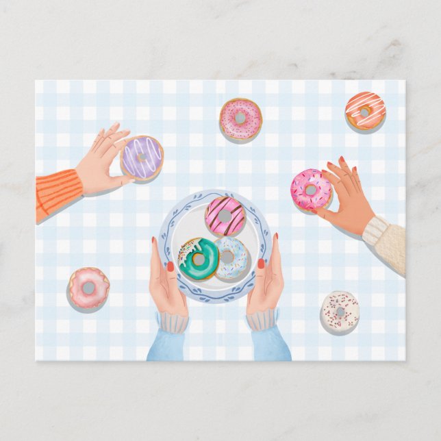 Colorful Donut Party Vykort (Framsida)