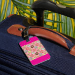 Colorful Donut Pattern Cute Sweet Treats Bagagebricka<br><div class="desc">Spot your bags easily at the airport with these vibrant donut pattern luggage tags. Featuring a dense repeating design of iced doughnuts and sprinkles on a pink backdrop, these tags add a playful and sweet touch to your travel gear. The unique food illustration helps your suitcase stand out on the...</div>