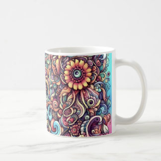 Colorful doodle kaffemugg