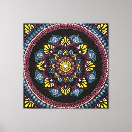 Colorful Dot Art Mandala | Helig Geometry Boho Canvastryck