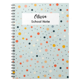Colorful Dot Back to School Supplies Anteckningsbok