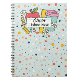 Colorful Dot Back to School Supplies Anteckningsbok