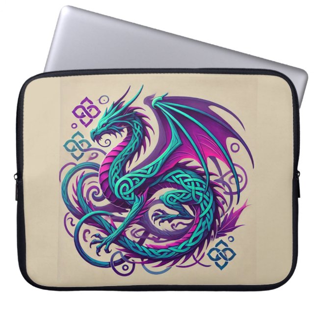Colorful Dragon Lavender Laptop Fodral (Framsidan)