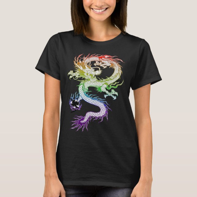 Colorful Dragon With Semi Colon  1 T Shirt (Framsida)