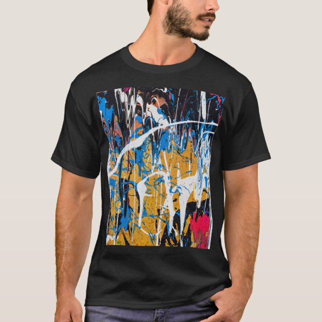 Colorful dripping paint: graffiti wall. t shirt (Framsida)