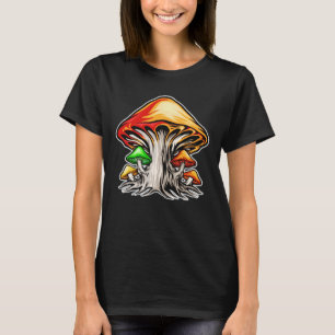 Colorful Earthy Psychedelic Mushroom Art T Shirt