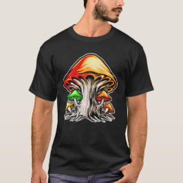 Colorful Earthy Psychedelic Mushroom Art T Shirt