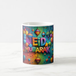 Colorful Eid Mubarak Firande Art Kaffemugg