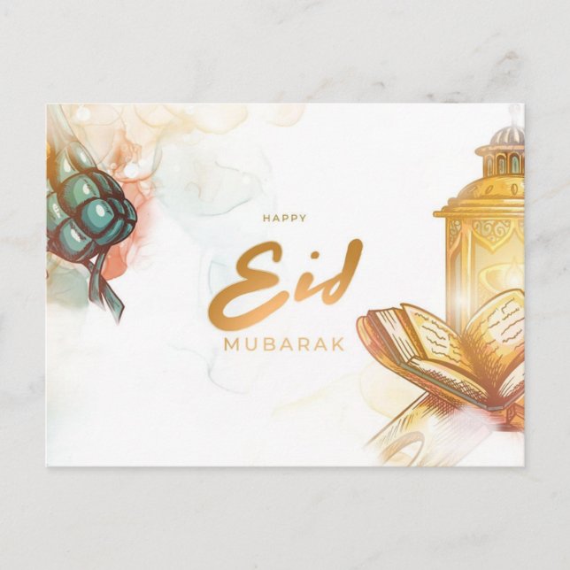 Colorful Eid Mubarak  Helg Vykort (Framsida)
