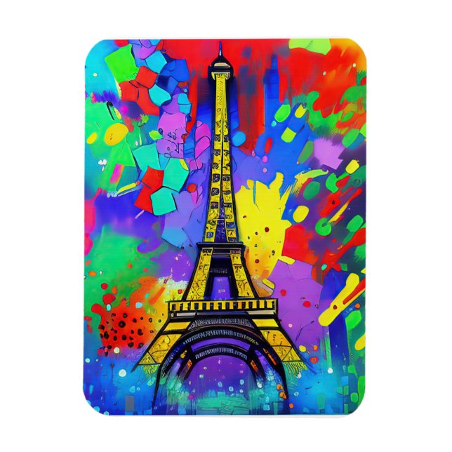 Colorful Eiffel painting Magnet (Vertikal)