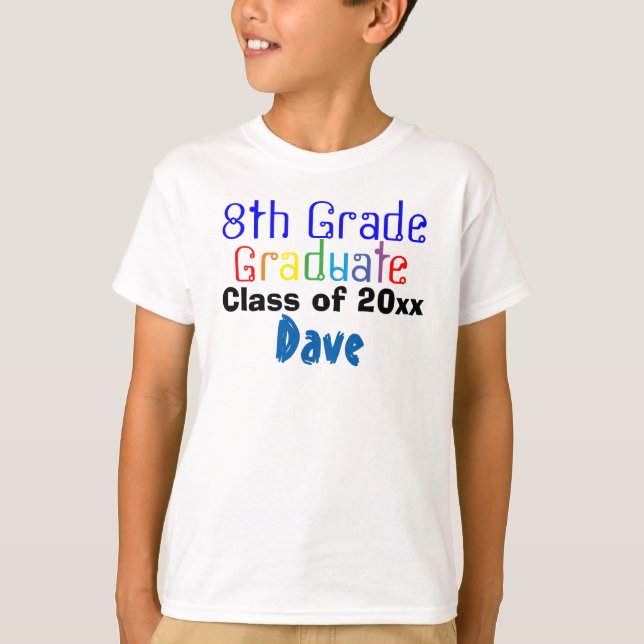 Colorful Eighth Klass Student Tee Shirt (Framsida)