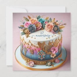 COLORFUL ELABORATE BRÖLLOP ANNIVERSARY CAKE