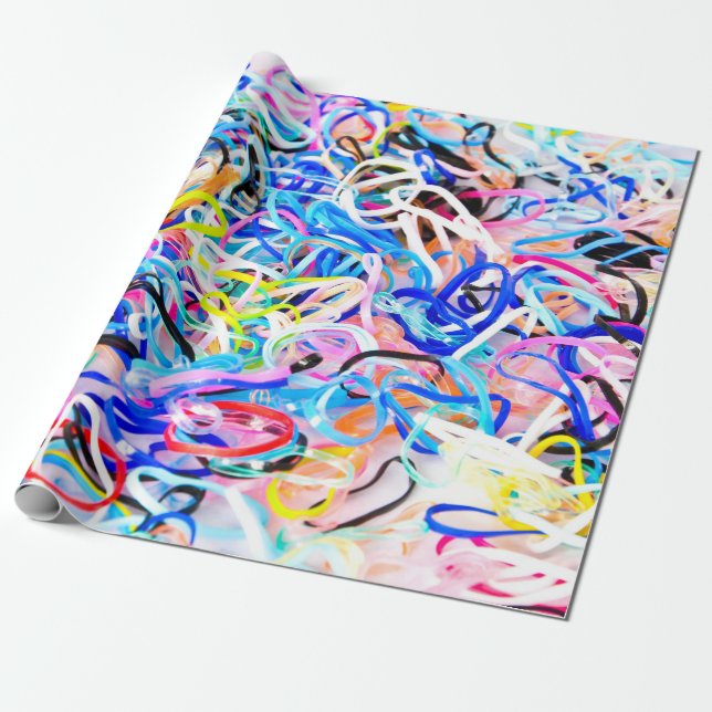Colorful Elastic Rubber Bandsabstract,background,b Presentpapper (Utrullad)