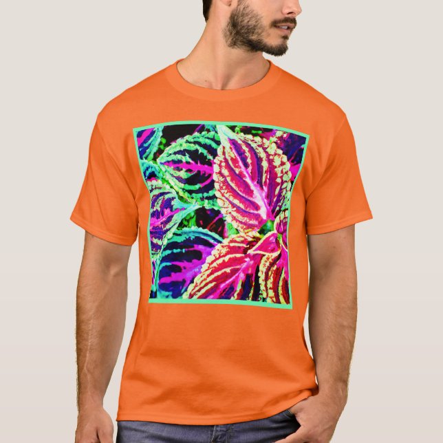 Colorful Elegance Lövs Mönster T Shirt (Framsida)