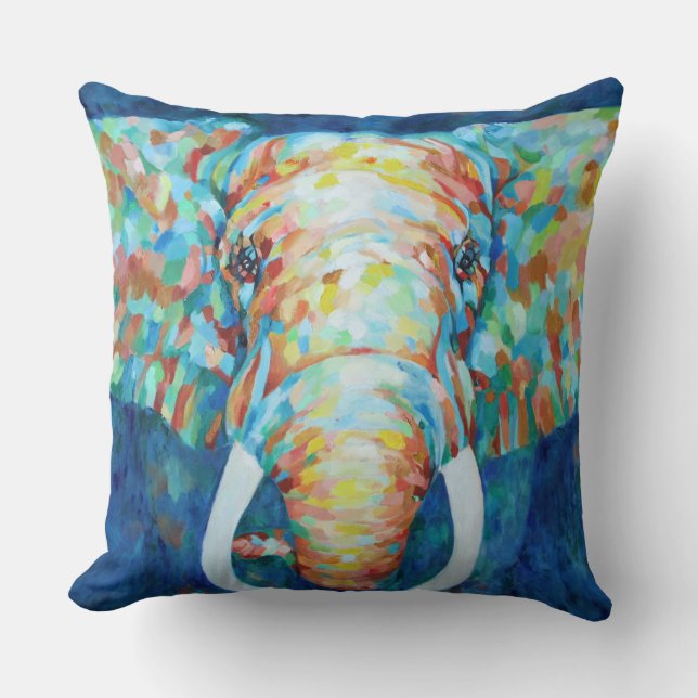 Colorful Elephant Kudde (Framsida)