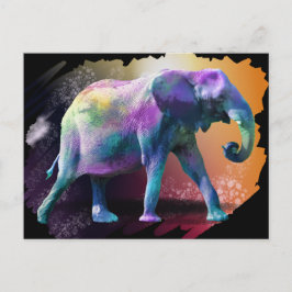 Colorful Elephant Vykort
