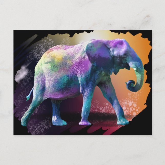 Colorful Elephant Vykort (Framsida)