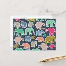 Colorful Elephants, Mönster of Elephants, Zigzag