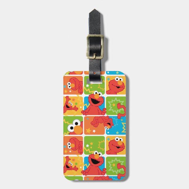 Colorful Elmo Grid Mönster Bagagebricka (Vertikal Framsida)