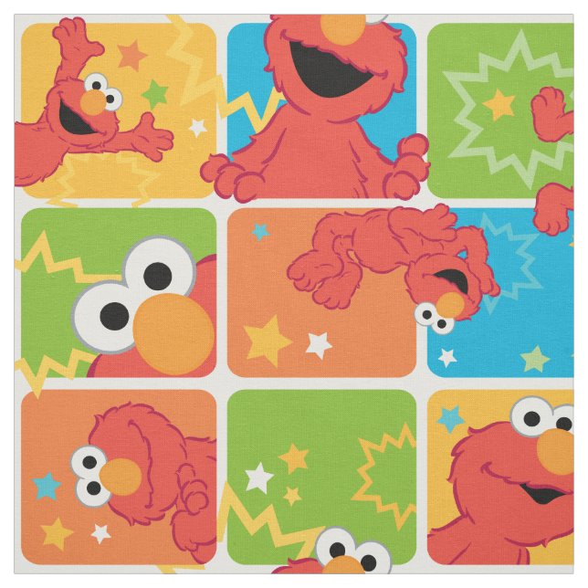 Colorful Elmo Grid Mönster Tyg (Provkarta)