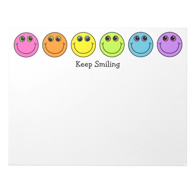 Colorful Emoji Ansikte Behålla Smiling Anteckningsblock (Framsida)