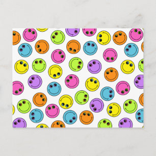 Colorful Emoji Ansikte Vykort