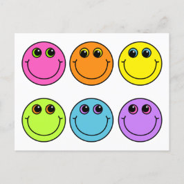 Colorful Emoji Ansikte Vykort