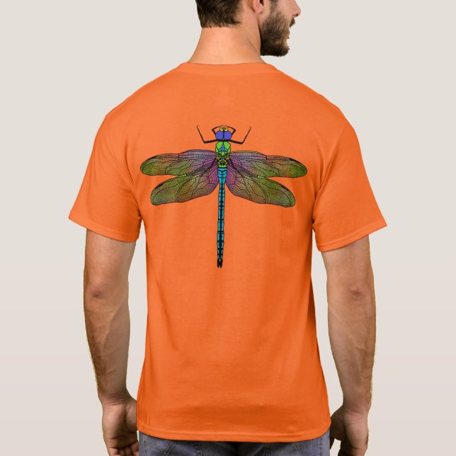 Colorful Emperor Dragonfly Art T Shirt (Baksida)