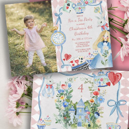 Colorful Enchanted Alice i Wonderland Birthday Inbjudningar