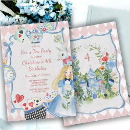 Colorful Enchanted Alice i Wonderland Birthday Inbjudningar