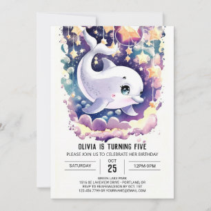 Colorful Enchanted Kids' Dolphin Birthday Inbjudningar
