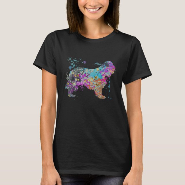 Colorful English Cocker Spaniel  Dog T Shirt (Framsida)