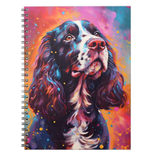 Colorful English Springer spanel Anteckningsbok